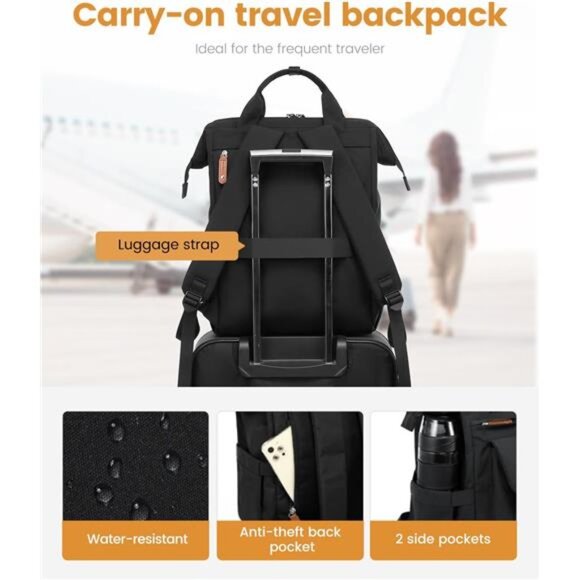 Laptop Backpack for Women Work Travel Backpack Purse, Commuter - Picture 13 of 16